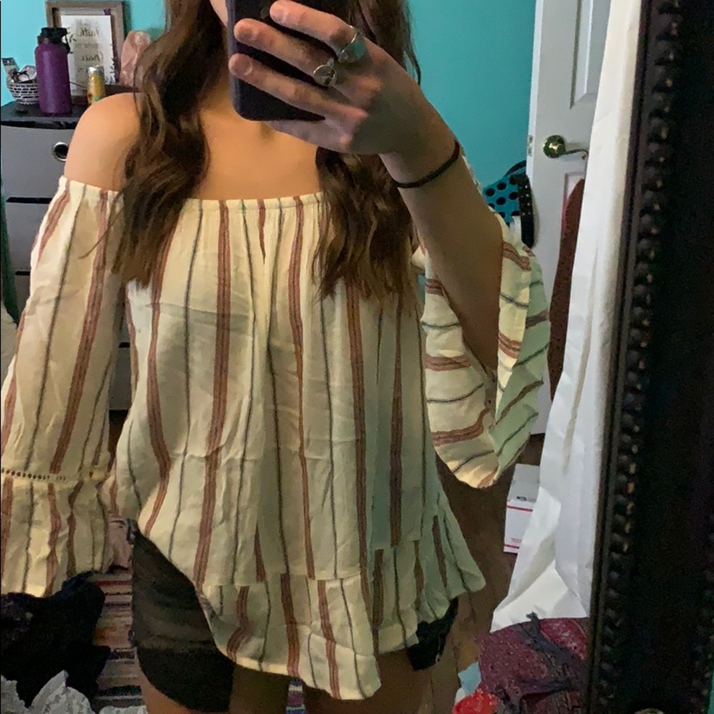 Off the shoulder top with flowy sleeves